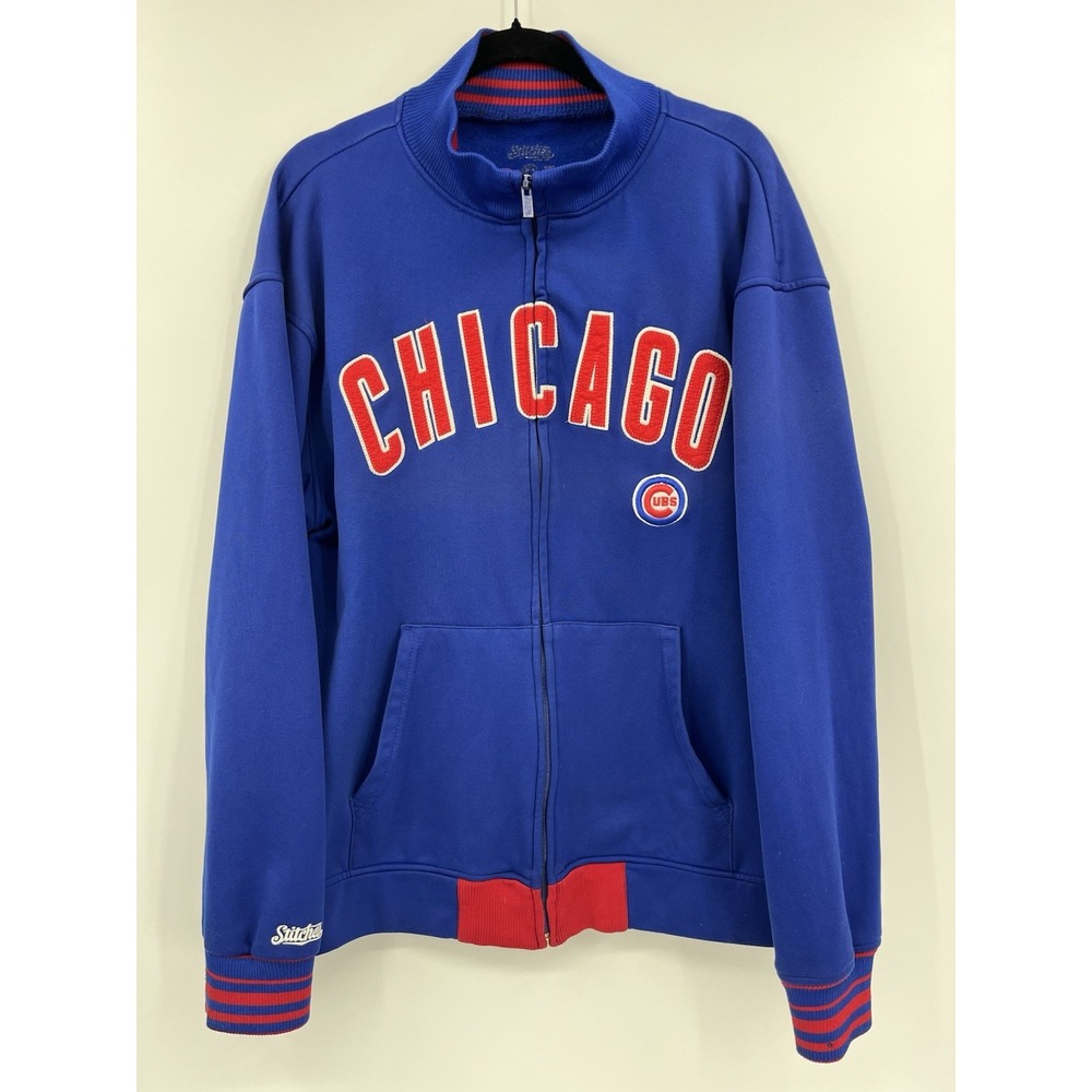 Vintage Stitches Chicago Cubs Track Jacket Size XL Embroidered
